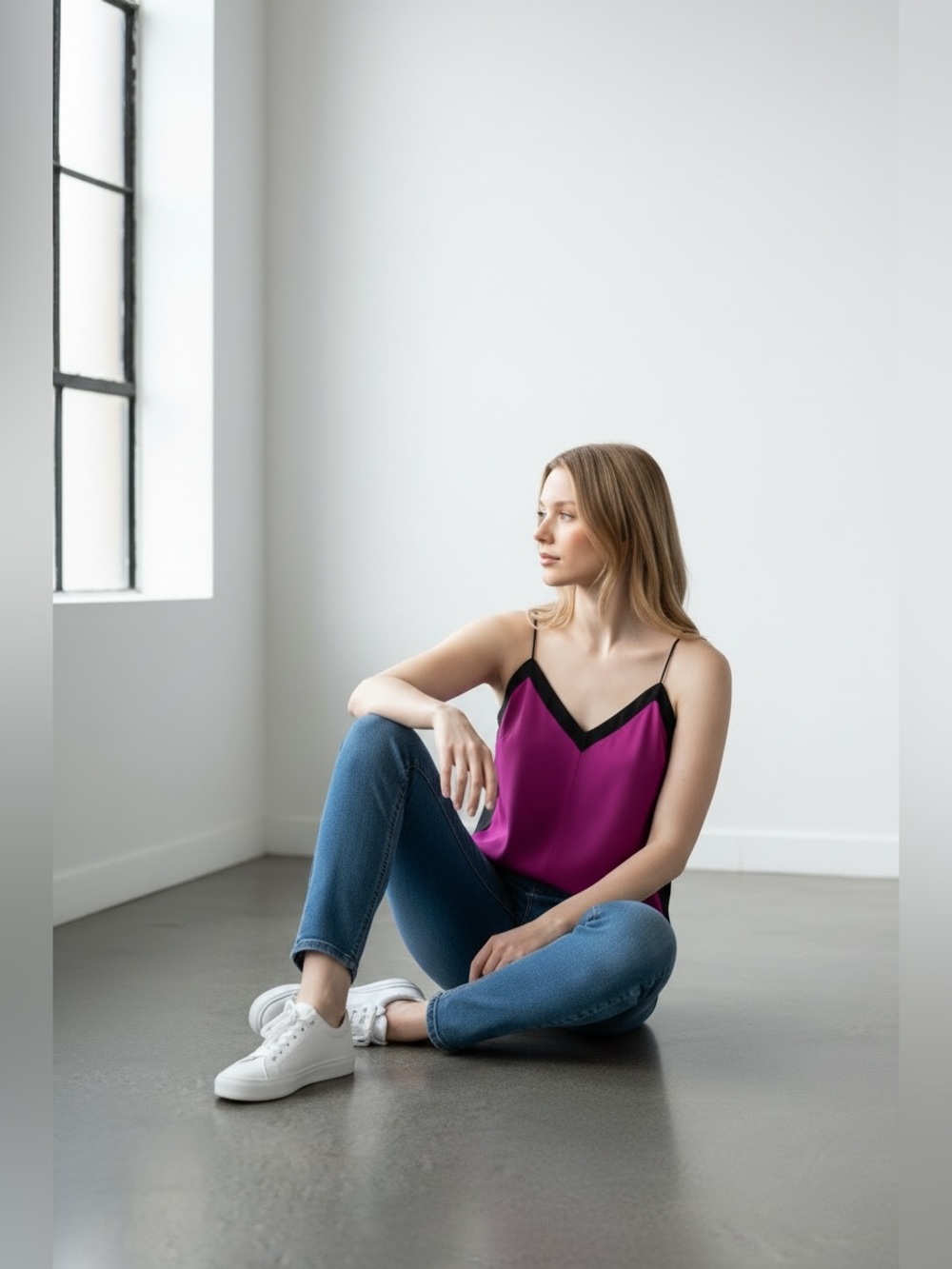 Tibi Silk Purple Tank View 2